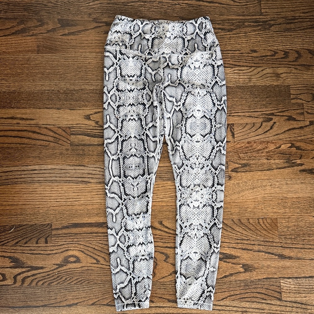 Varley Snake Print Leggings - Black and White